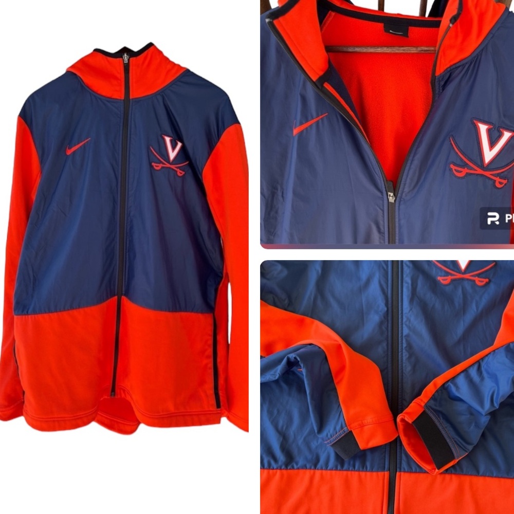 EUC University of Virginia UVA Nike Light Weight Jacket Blue Orange Size XLT